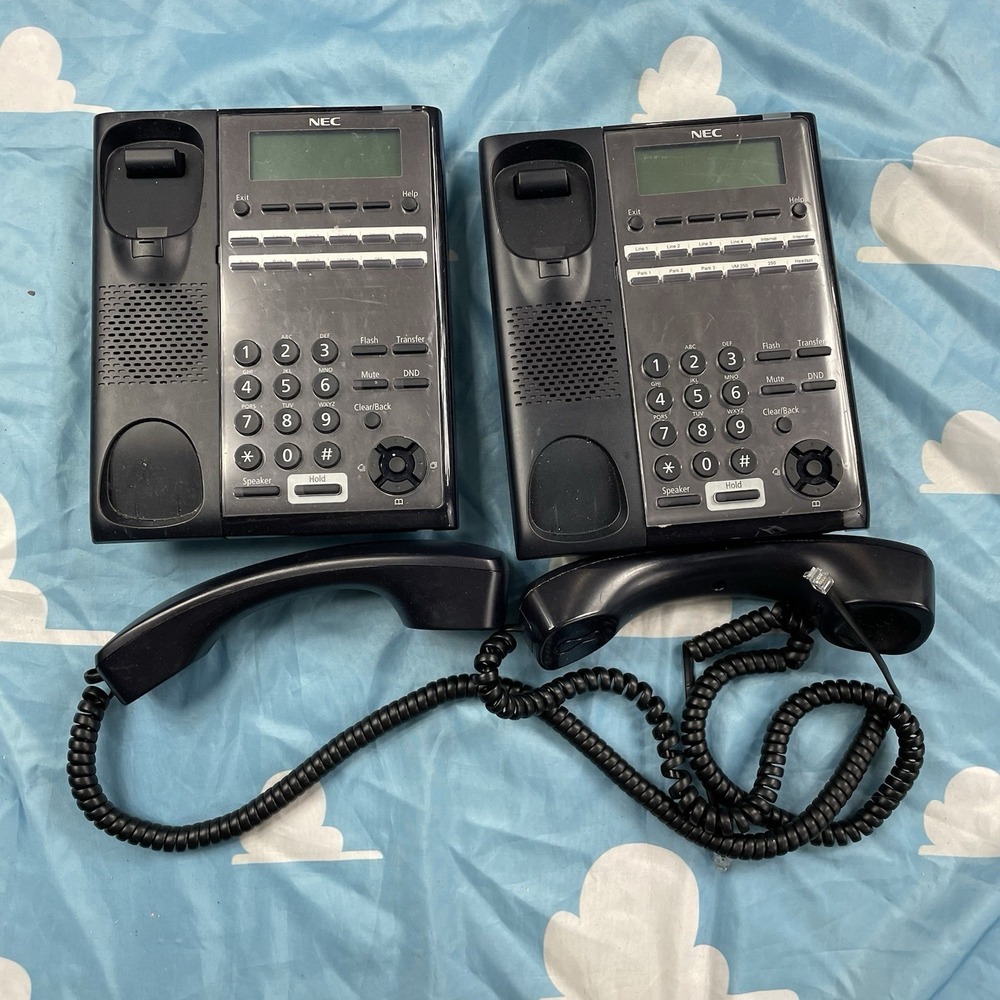 x2 NEC SL2100 IP7WW-24TXH-B1 BE117451 24 Button Display Speaker Telephone Black